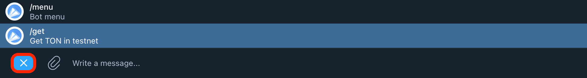 Bot menu