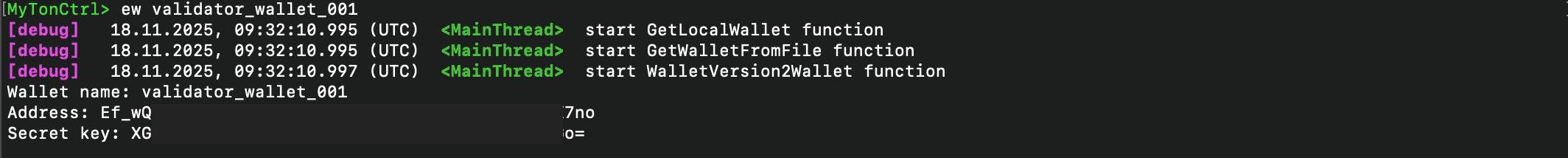 Back-up validator wallet