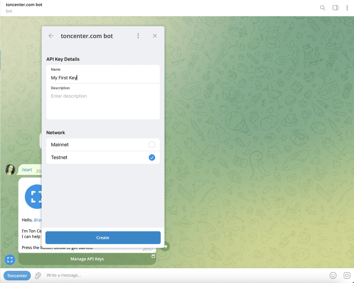 Create API Key