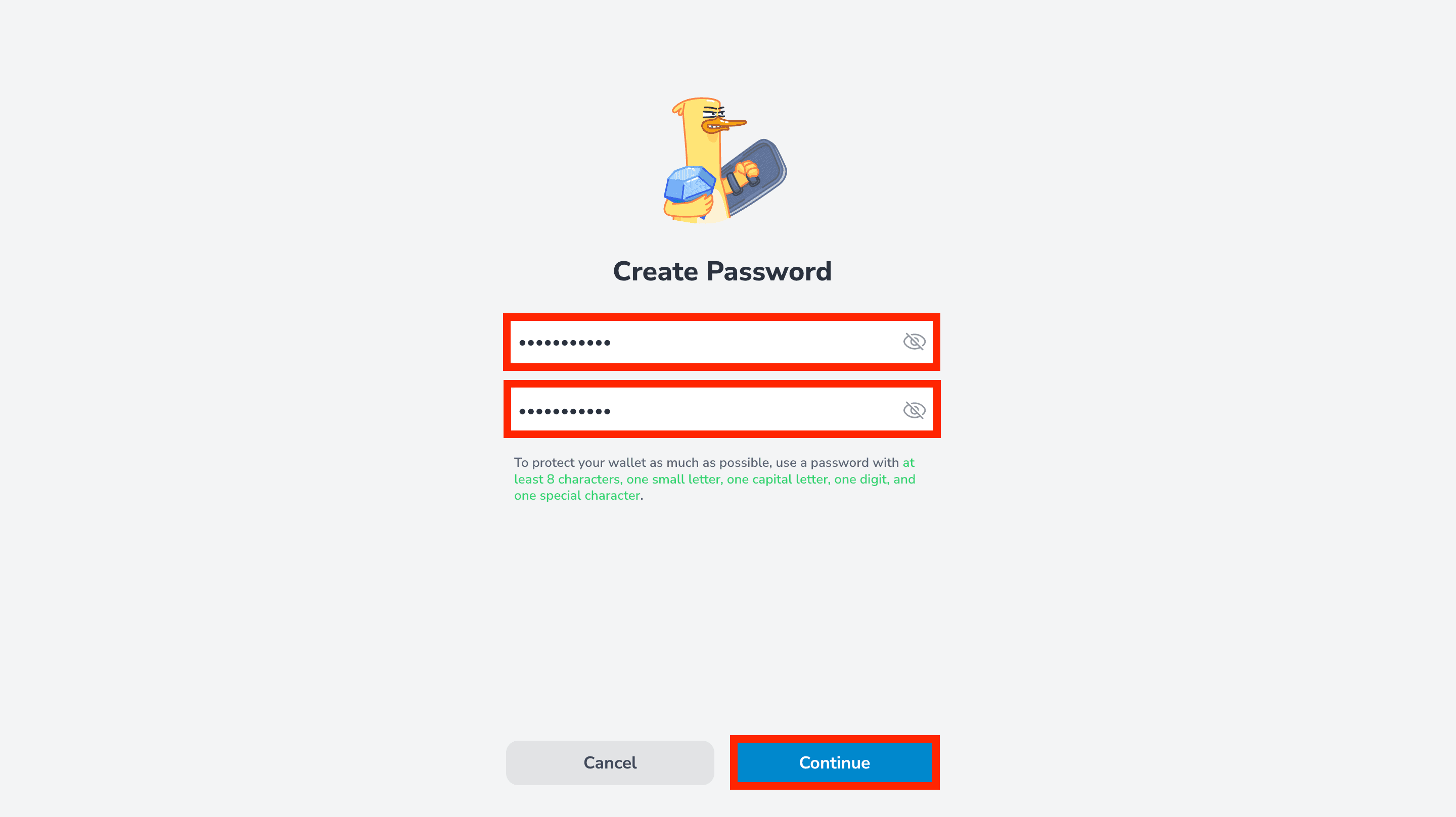 Password setup
