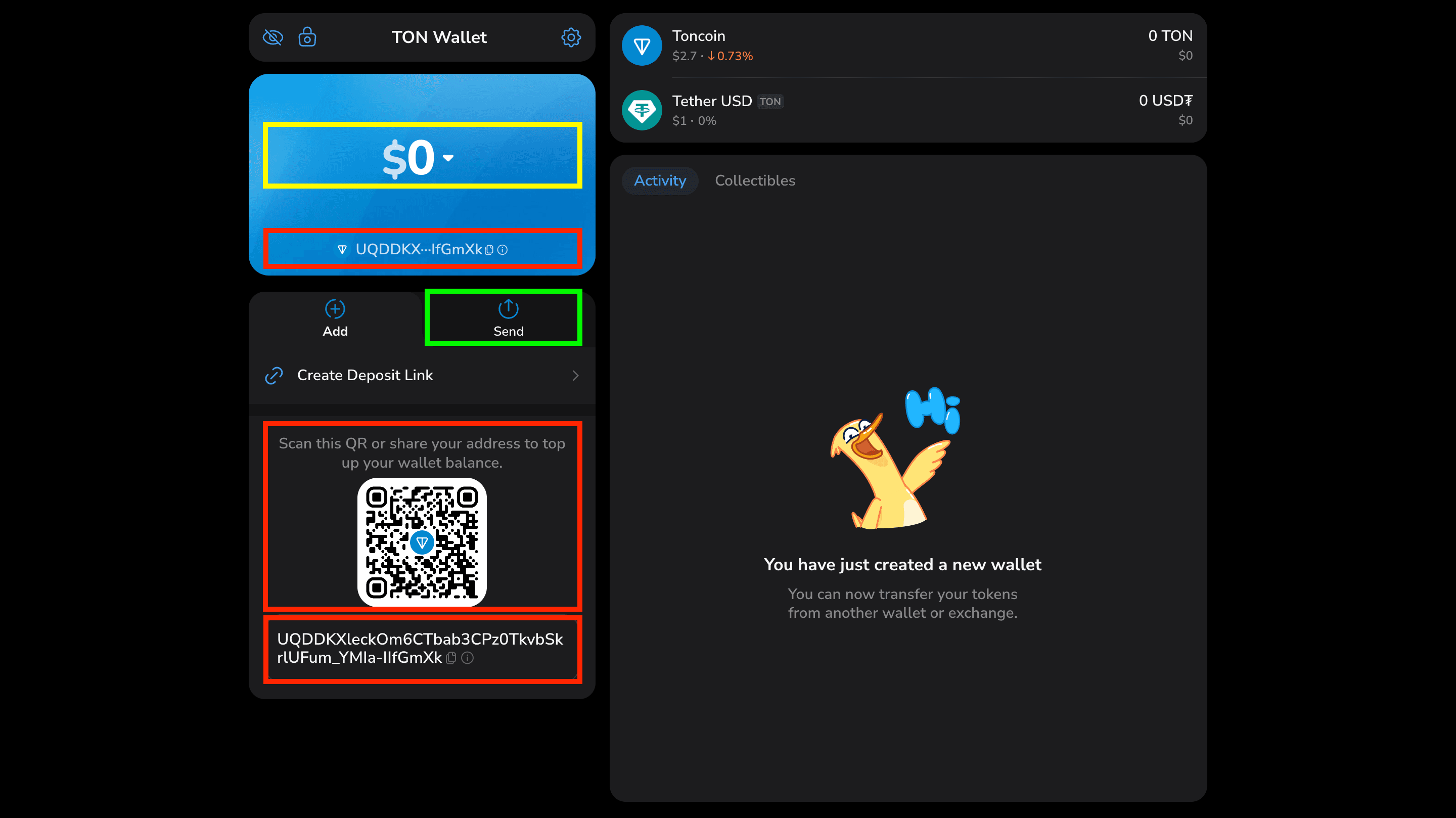Wallet interface