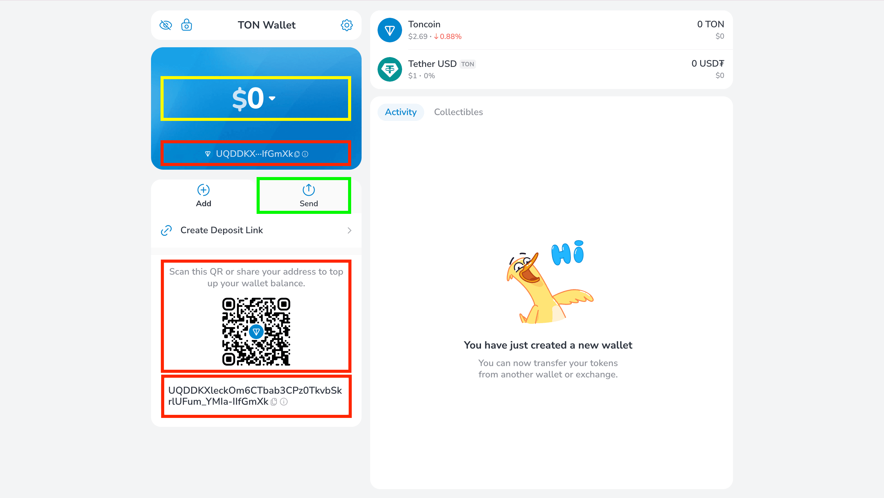 Wallet interface