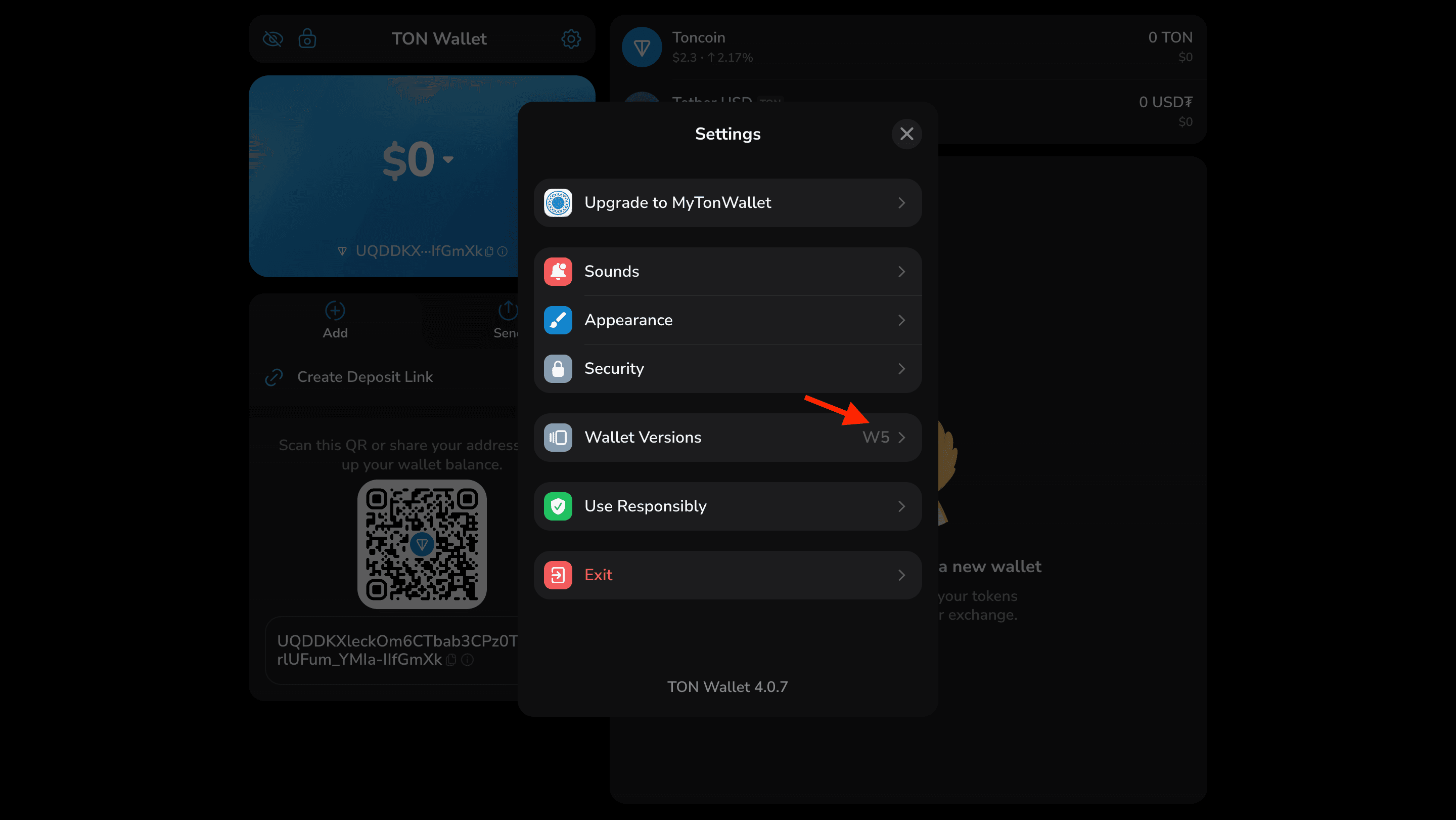 Settings button